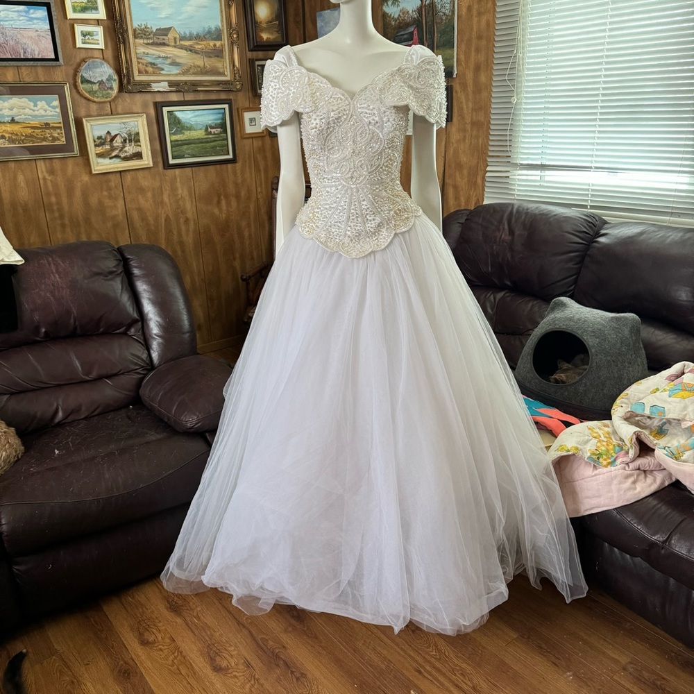 Mon Cheri Vintage Beaded Wedding Dress